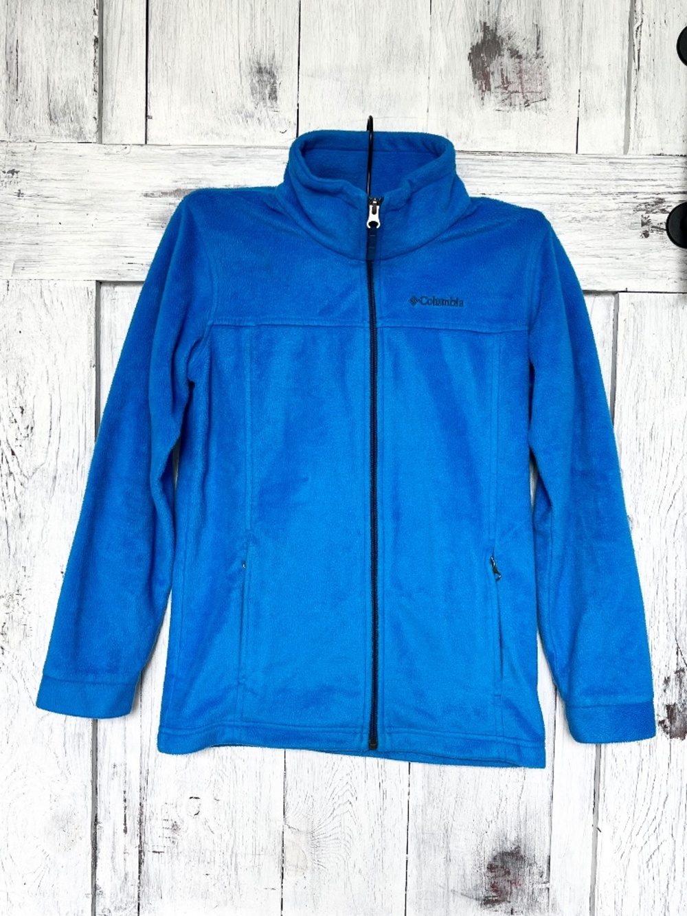 Columbia-Boy's-Blue-Full-Zip Fleece Jacket-Size M (10/12)